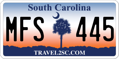 SC license plate MFS445