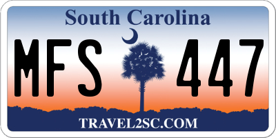 SC license plate MFS447
