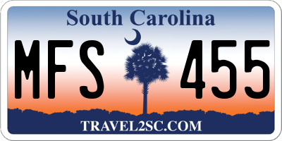 SC license plate MFS455