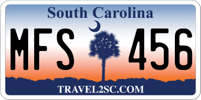 SC license plate MFS456