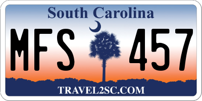 SC license plate MFS457