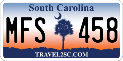 SC license plate MFS458