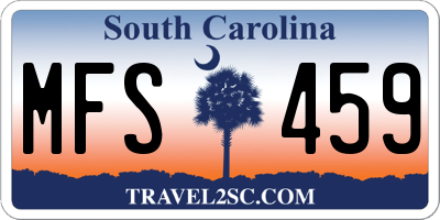 SC license plate MFS459