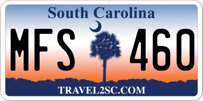 SC license plate MFS460