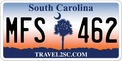 SC license plate MFS462
