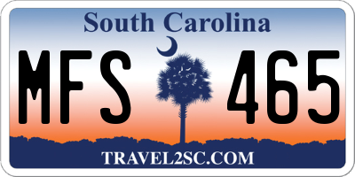 SC license plate MFS465