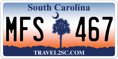 SC license plate MFS467