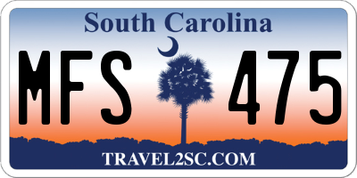 SC license plate MFS475