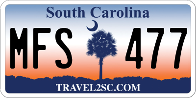 SC license plate MFS477