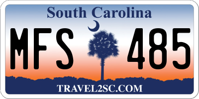 SC license plate MFS485