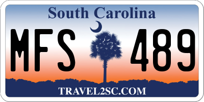 SC license plate MFS489
