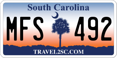 SC license plate MFS492