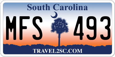 SC license plate MFS493