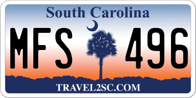 SC license plate MFS496