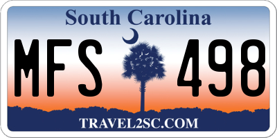 SC license plate MFS498