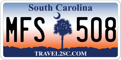SC license plate MFS508