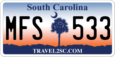 SC license plate MFS533