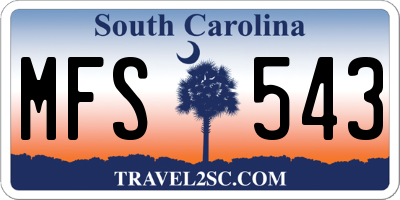 SC license plate MFS543