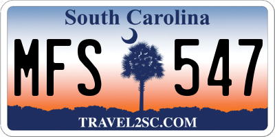 SC license plate MFS547