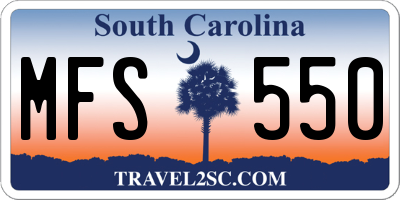 SC license plate MFS550
