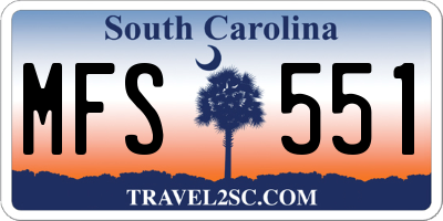 SC license plate MFS551
