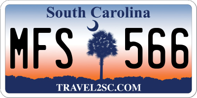SC license plate MFS566