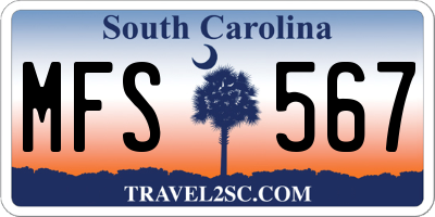 SC license plate MFS567