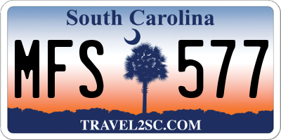 SC license plate MFS577