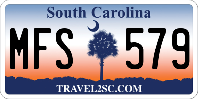 SC license plate MFS579