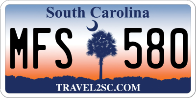 SC license plate MFS580