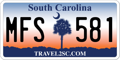 SC license plate MFS581