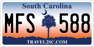 SC license plate MFS588