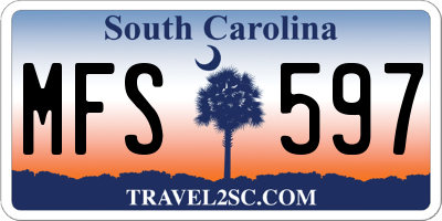 SC license plate MFS597