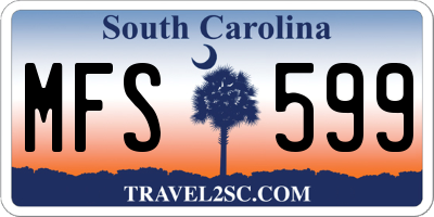 SC license plate MFS599