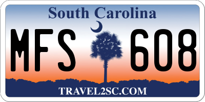 SC license plate MFS608