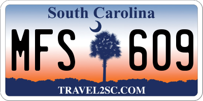 SC license plate MFS609