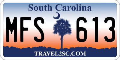 SC license plate MFS613