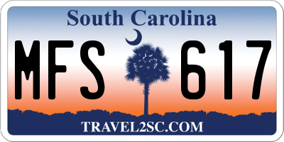 SC license plate MFS617