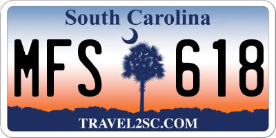 SC license plate MFS618