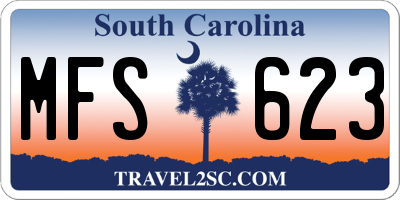 SC license plate MFS623