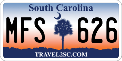 SC license plate MFS626