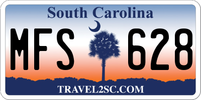 SC license plate MFS628