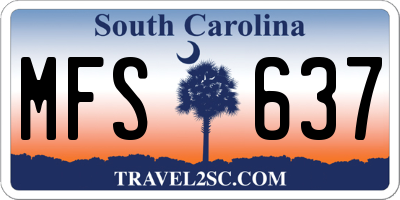 SC license plate MFS637