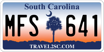 SC license plate MFS641