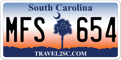 SC license plate MFS654