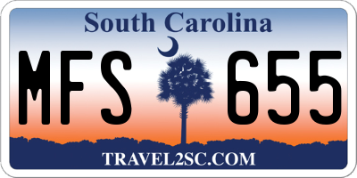 SC license plate MFS655