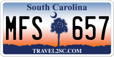SC license plate MFS657