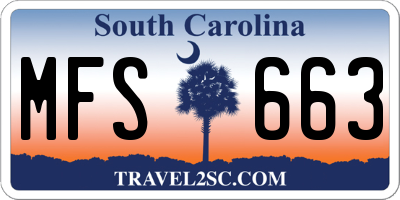SC license plate MFS663