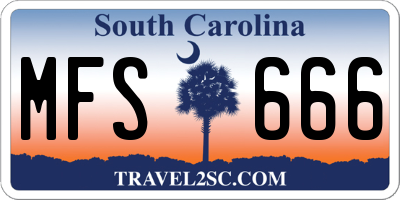 SC license plate MFS666