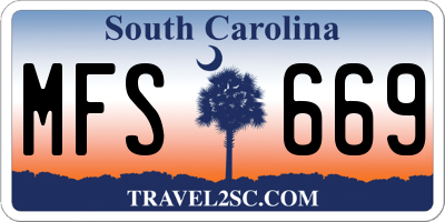 SC license plate MFS669